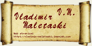 Vladimir Maletaški vizit kartica